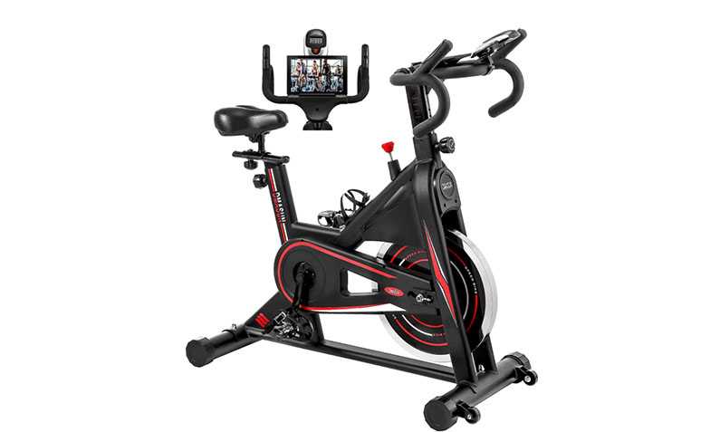 The Dmasun spin bike is an affordable and high-quality bike with durable construction that can withstand people up to 330 pounds.